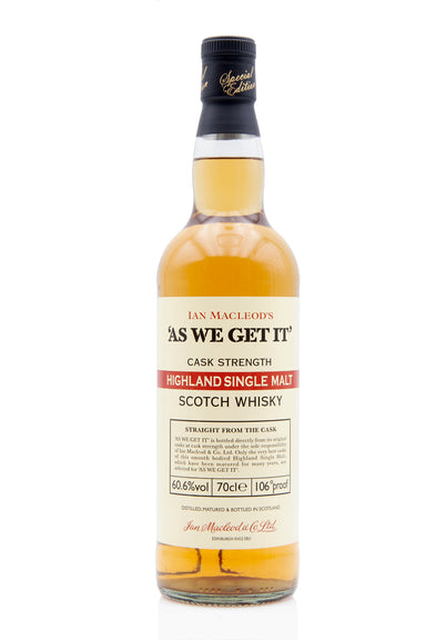As We Get It - Highland Cask Strength - 60.6% | Abbey Whisky Online
