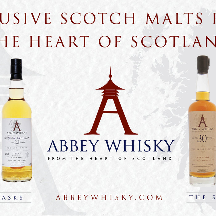 A selection of older Abbey Whisky exclusive bottles. 