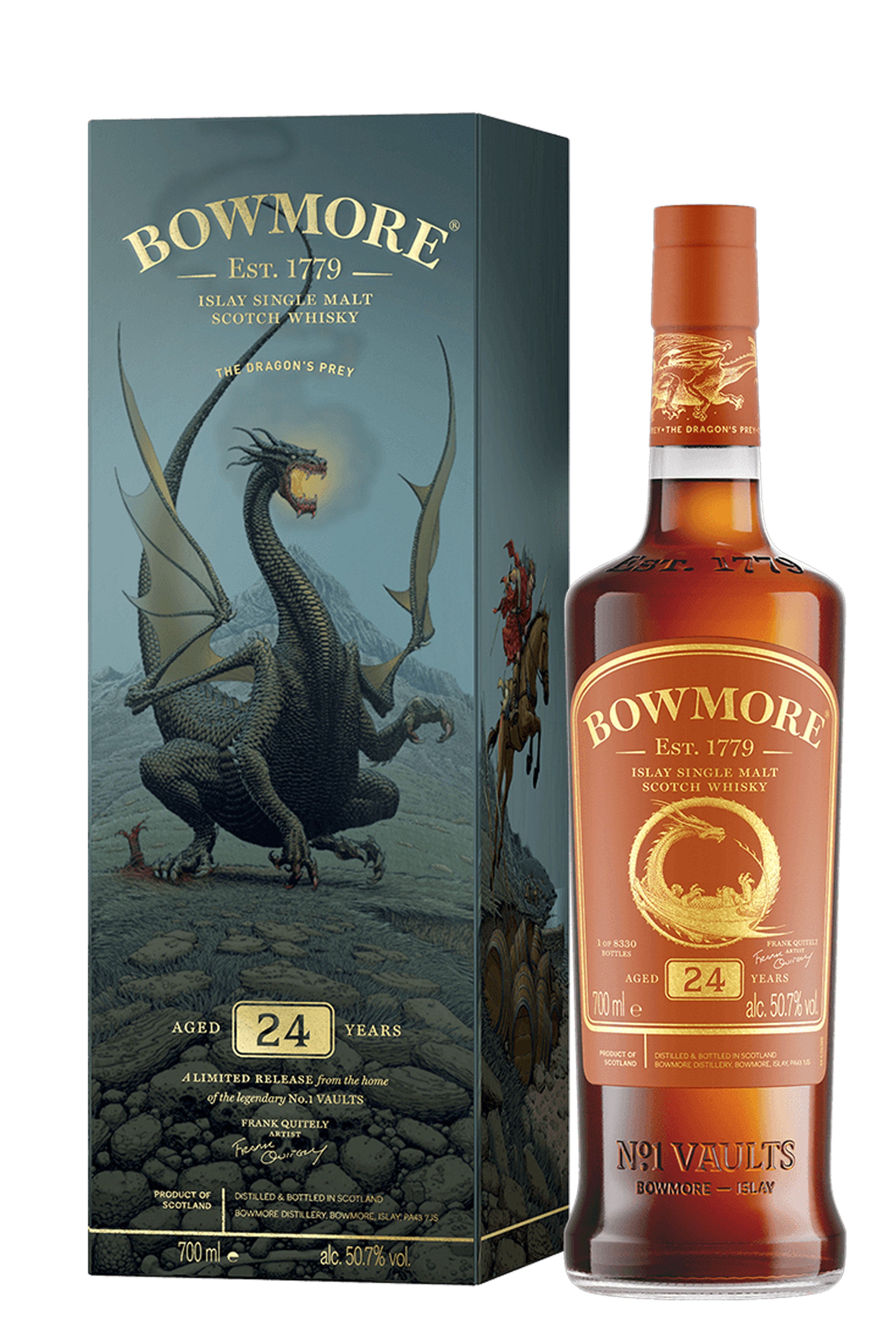 Bowmore Frank Quietly 'The Dragons Prey' 24 Year Old - 50.7%