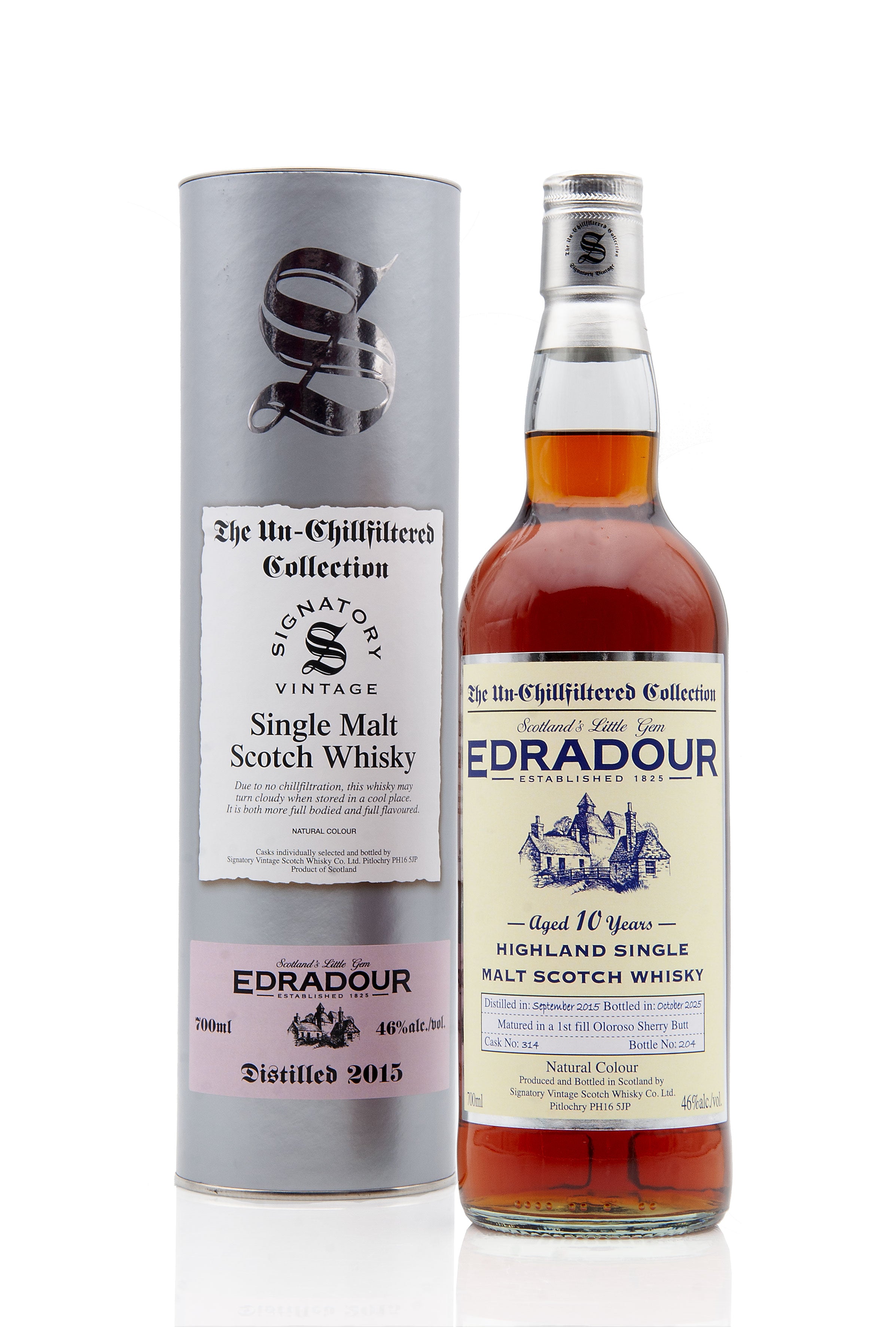 Edradour 10 Year Old - 2015 | Cask #314 | The Un-Chillfiltered Collection - Signatory | Abbey Whisky