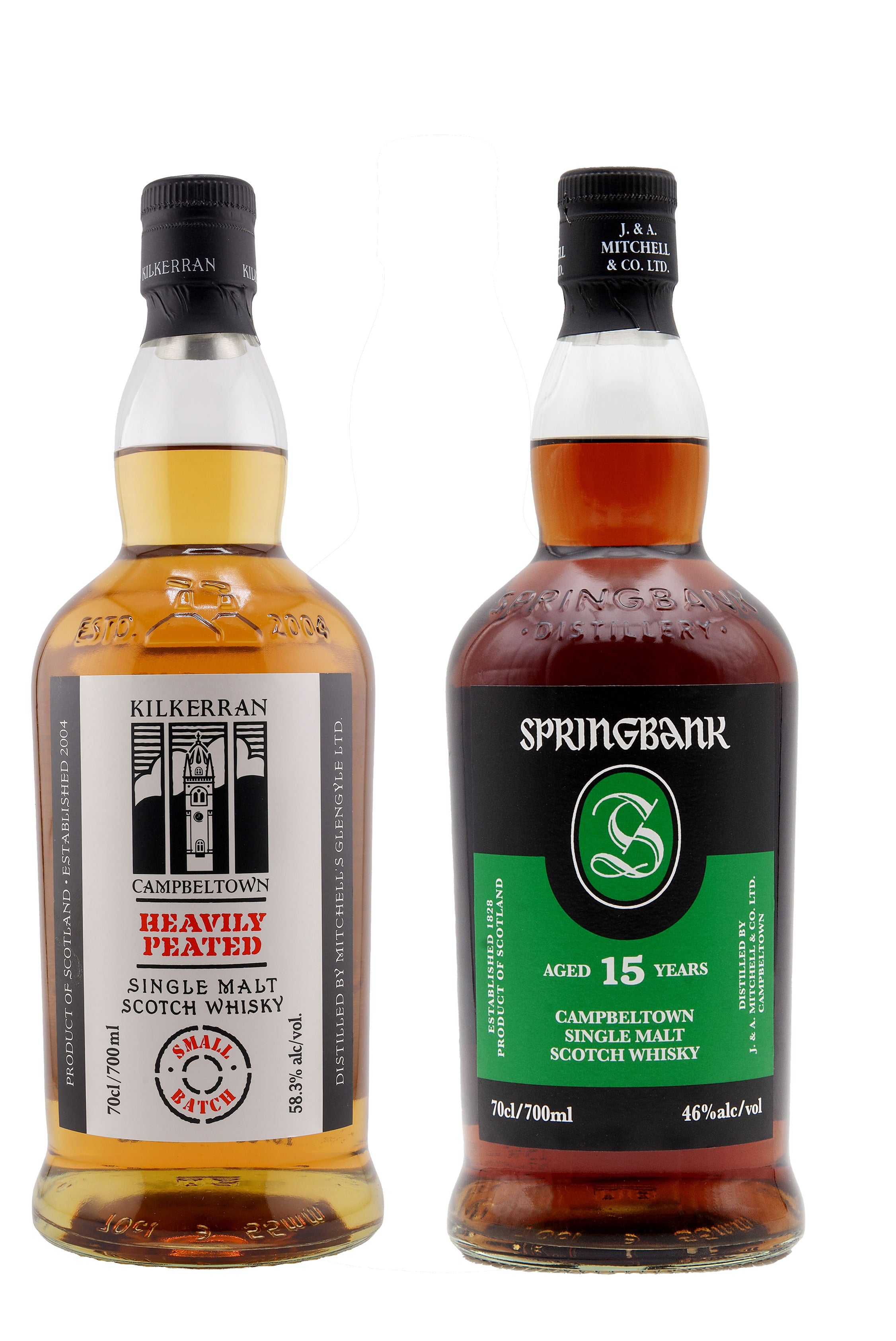 Springbank 15 Year Old + Kilkerran Heavily Peated Batch 14 | Abbey Whisky