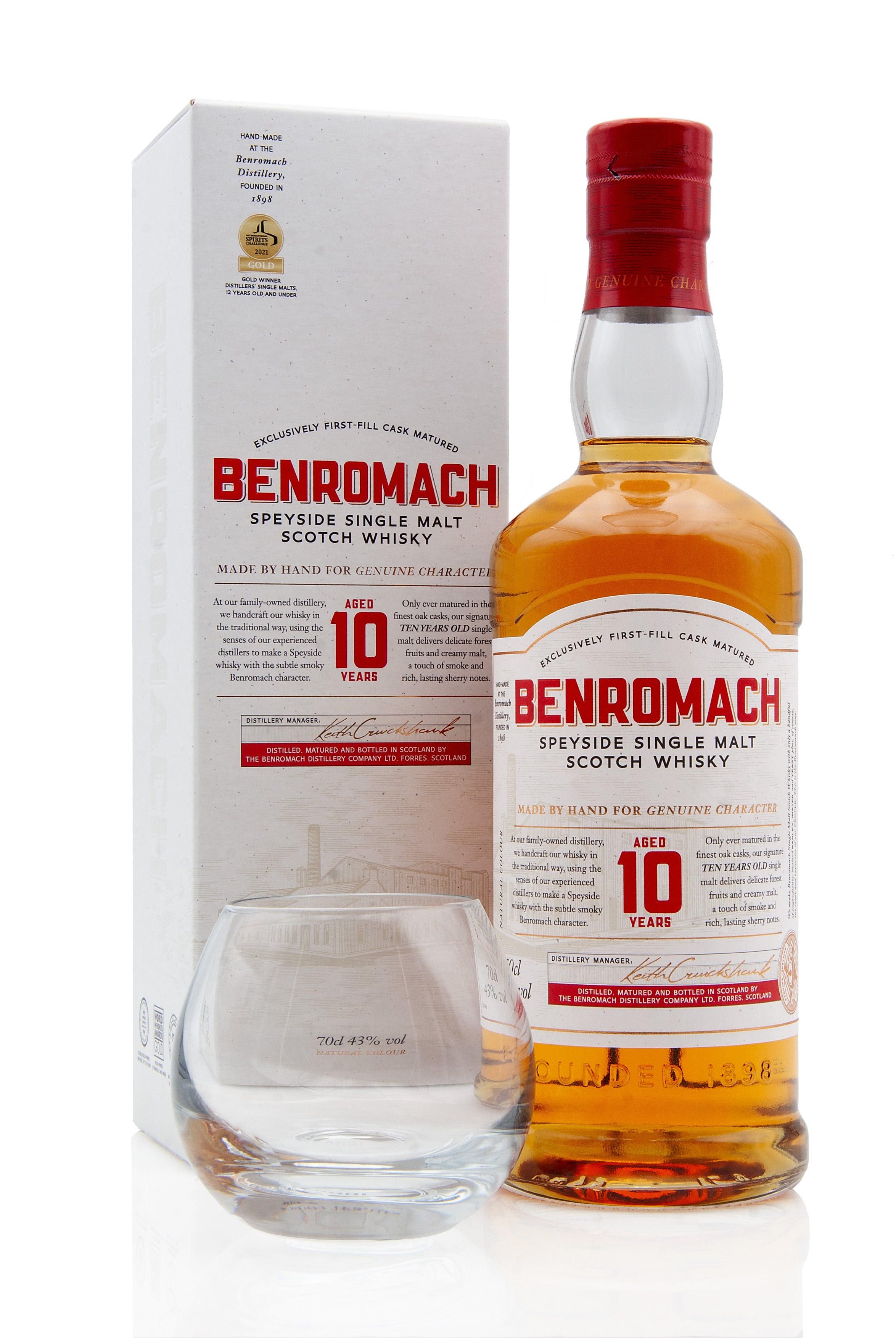 Benromach 10 Year Old + Branded Tasting Glass
