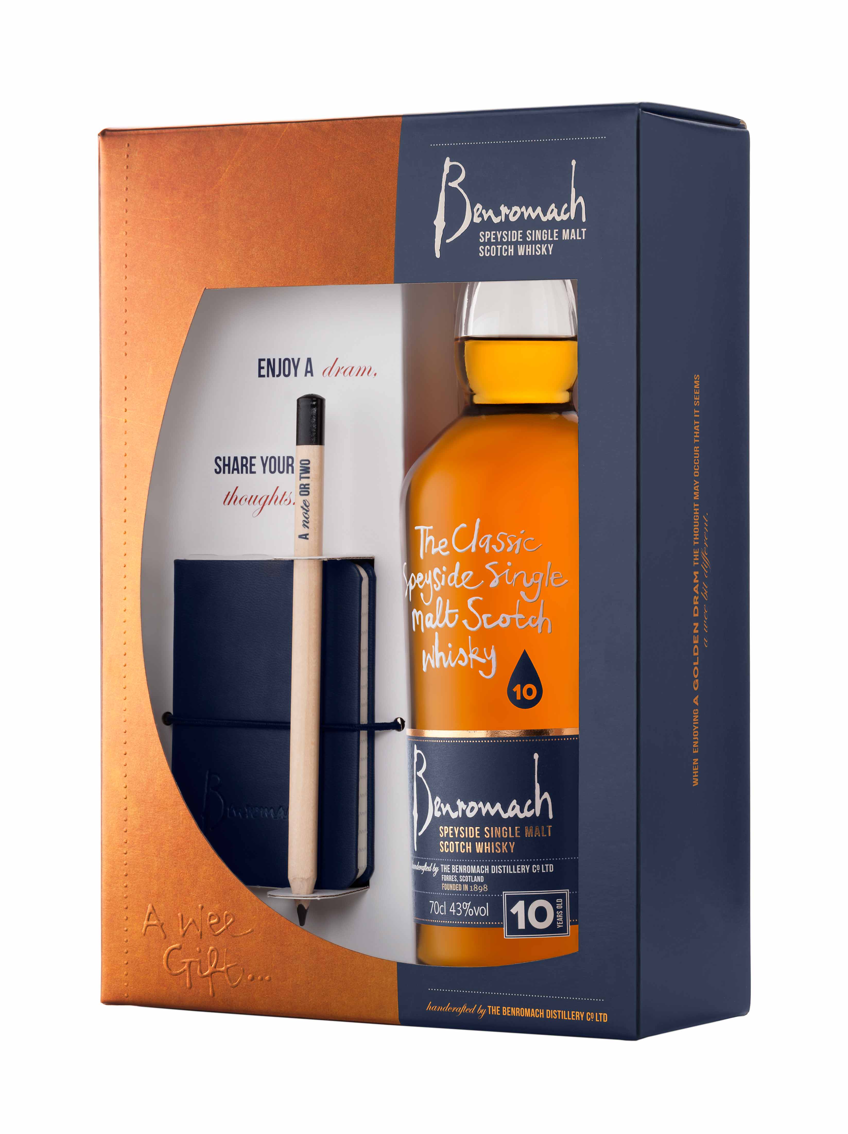 Benromach 10 Year Old Note Pad Whisky Gift Pack