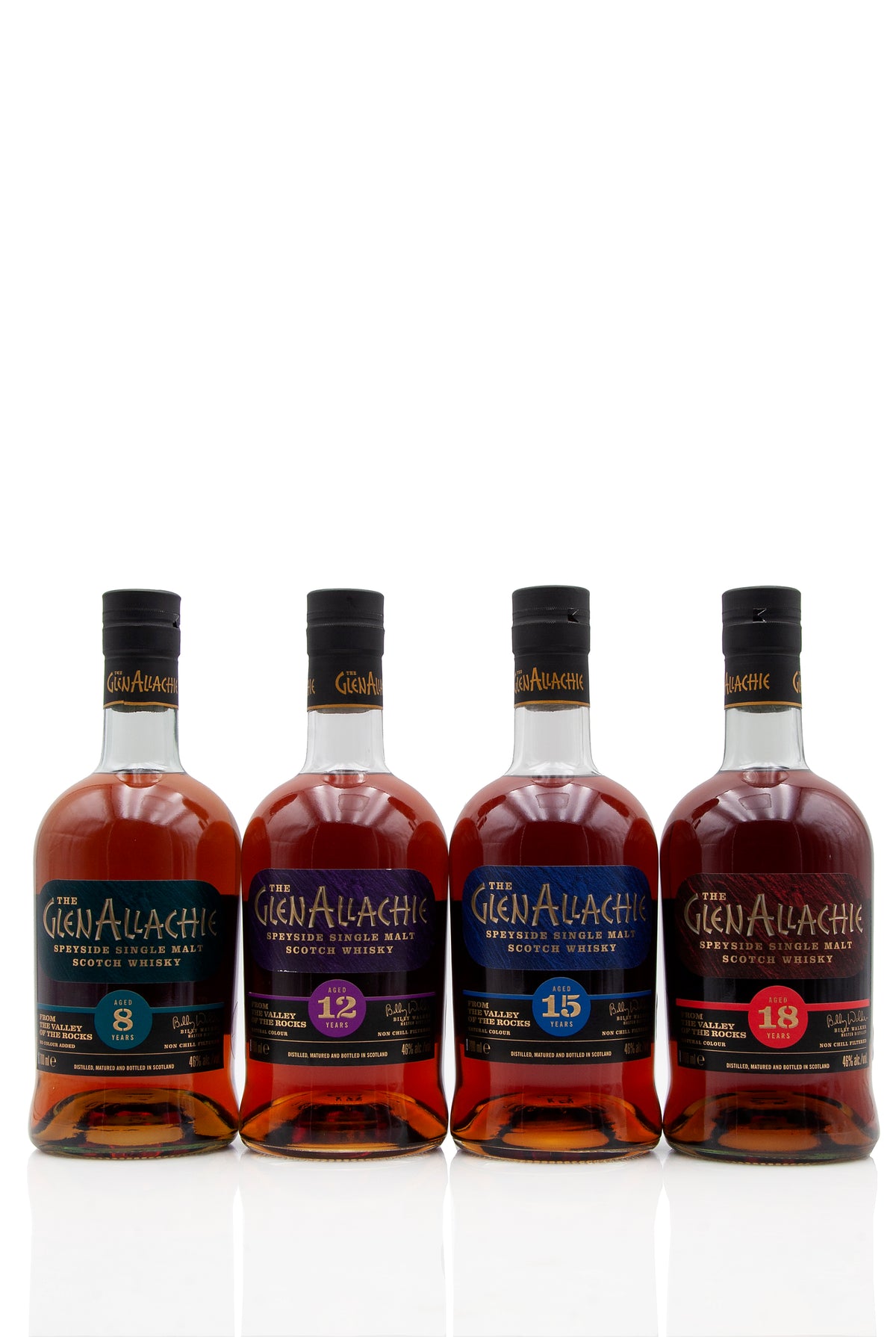 GlenAllachie Core Range Set - 8, 12, 15 & 18 Year Old | Abbey Whisky