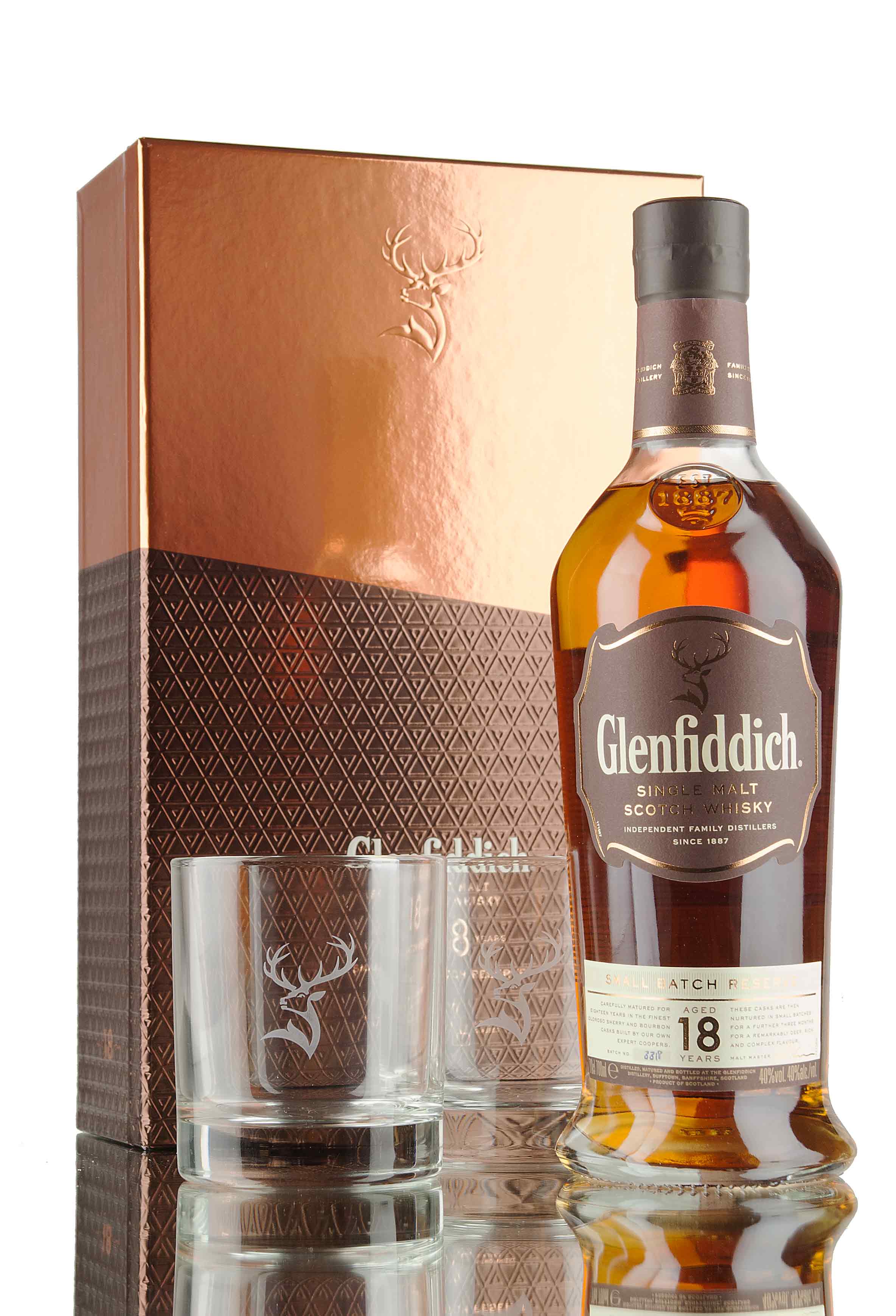 Glenfiddich 18 Year Old Glass Gift Pack