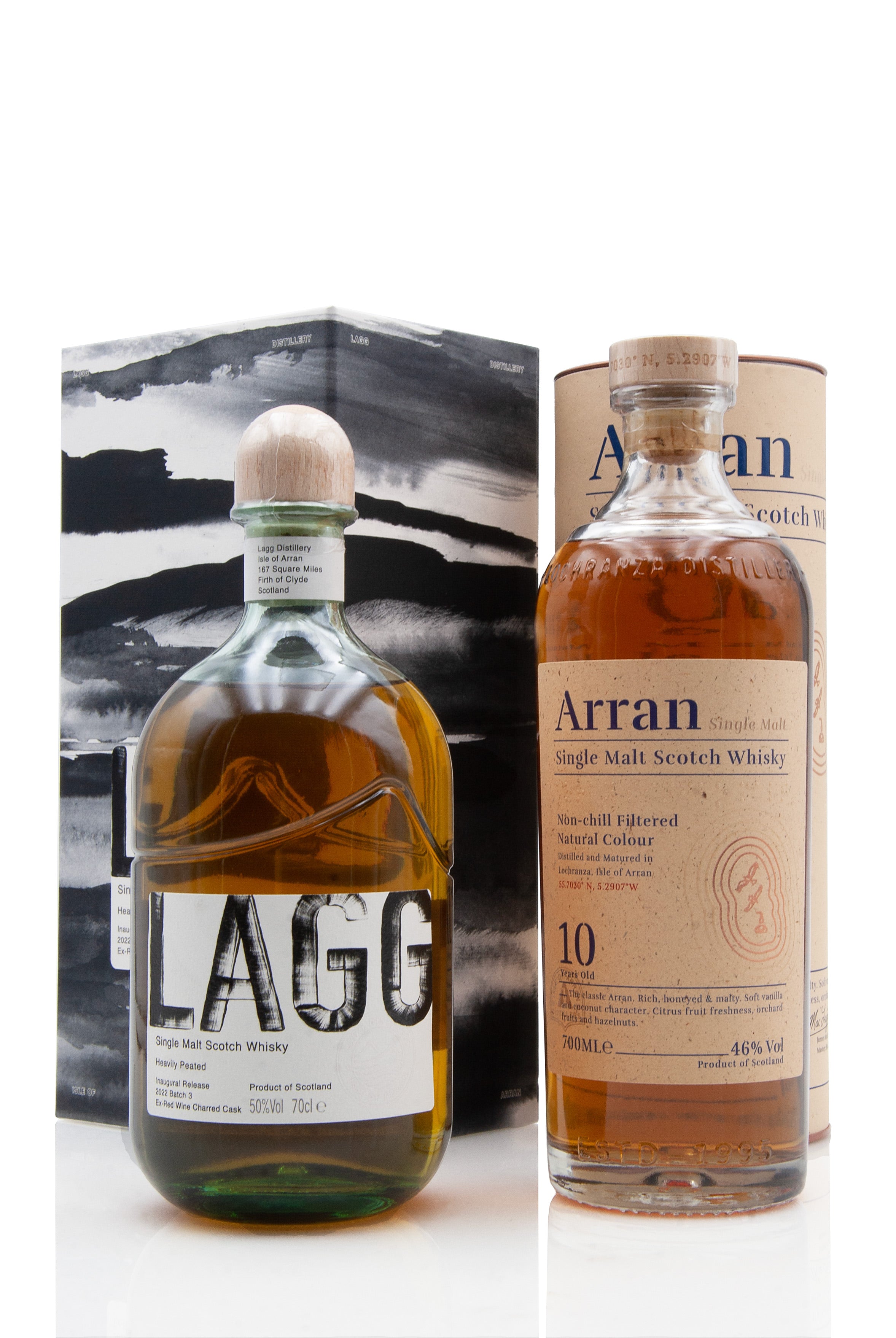 Lagg Inaugural Batch 3 + Arran 10 Year Old Whisky Bundle | Abbey Whisky Online