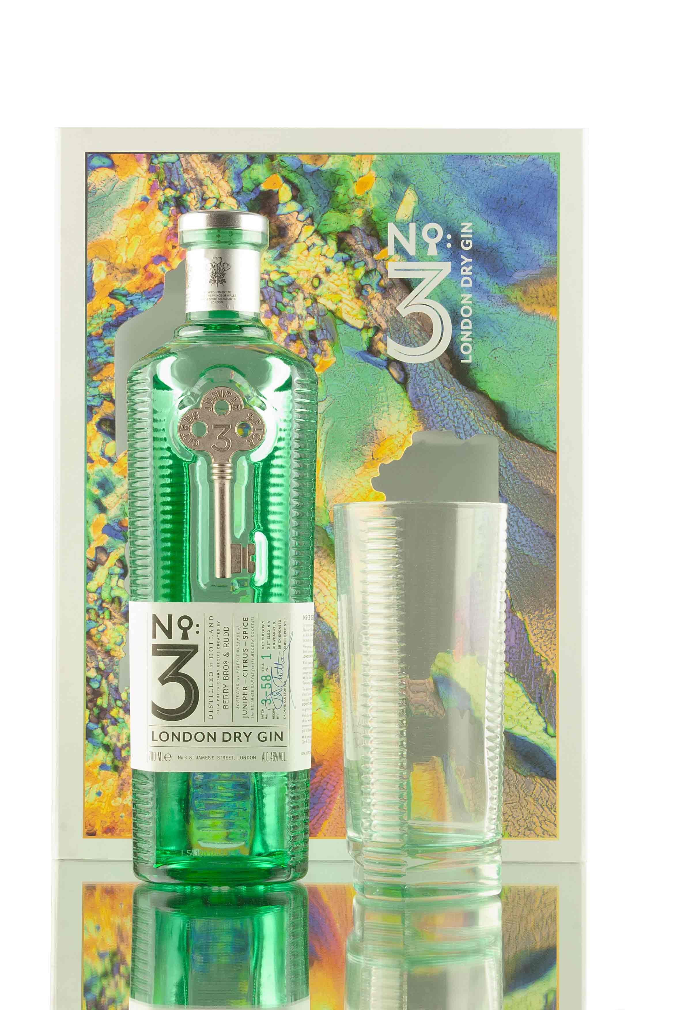No.3 London Dry Gin Highball Glass Gift Pack | Abbey Whisky